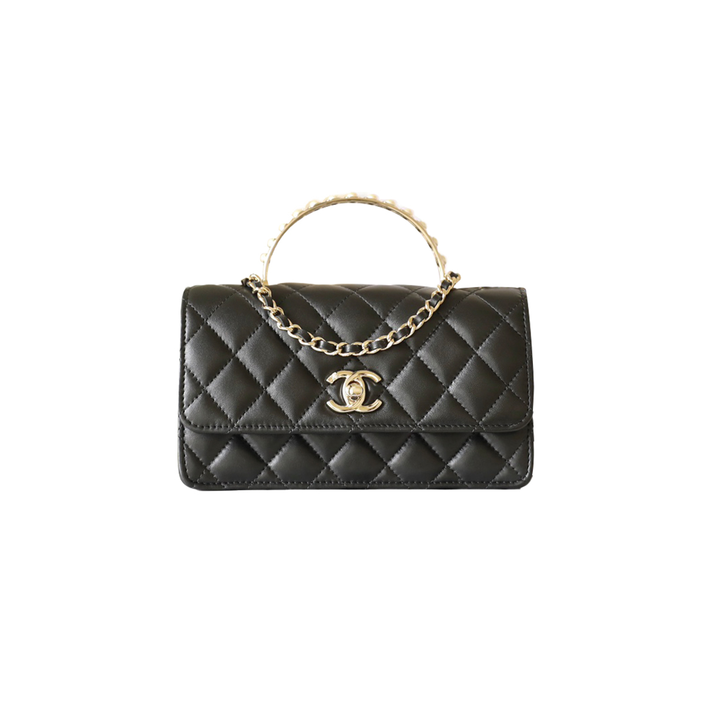 CHANEL  PEARL ACCORDION HANDBAG (18.5*11*5cm)